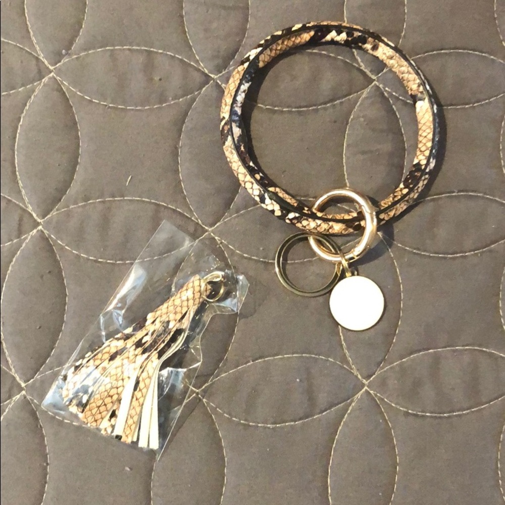 Snakeskin Key Ring with Tassel